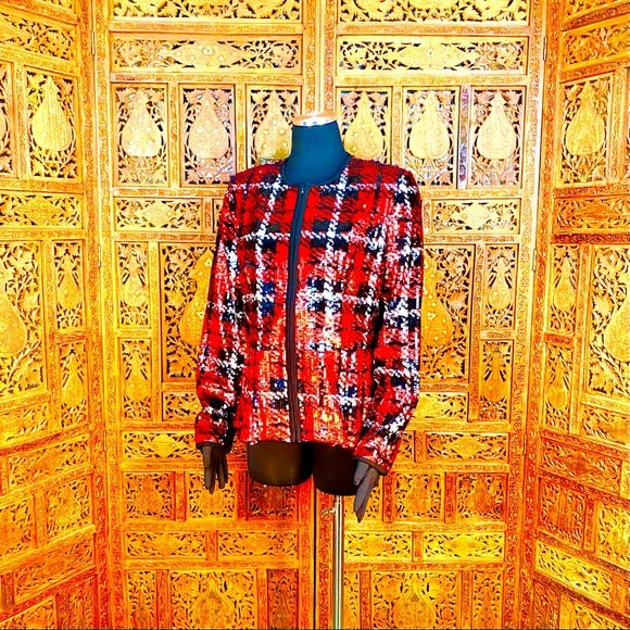 Boston Proper Sequin Peplum Holiday Jacket