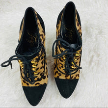 Load image into Gallery viewer, Fergie Gatsby Too Leopard Lace up Oxford Bootie
