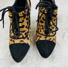 Load image into Gallery viewer, Fergie Gatsby Too Leopard Lace up Oxford Bootie
