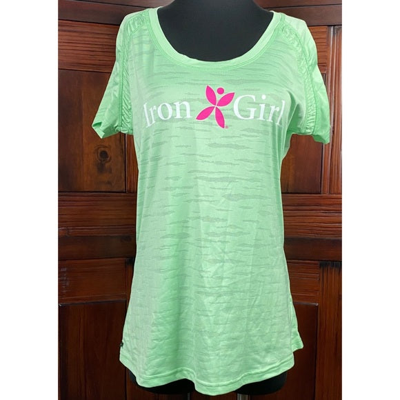 🌺 Iron Girl Crew Neck T-Shirt Green Layer Sport’s