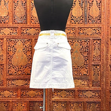 Load image into Gallery viewer, Vintage WHBM White Denim Mini Skirt
