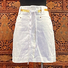 Load image into Gallery viewer, Vintage WHBM White Denim Mini Skirt
