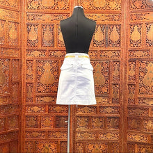 Load image into Gallery viewer, Vintage WHBM White Denim Mini Skirt
