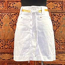 Load image into Gallery viewer, Vintage WHBM White Denim Mini Skirt
