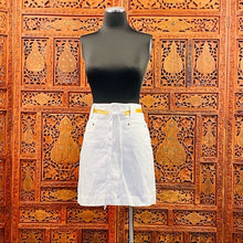 Load image into Gallery viewer, Vintage WHBM White Denim Mini Skirt
