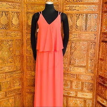 Load image into Gallery viewer, Coral V-Neck Bridesmaid Dress NWT

