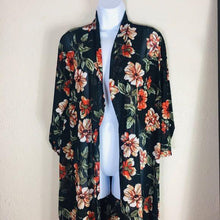 Load image into Gallery viewer, Ember Black Floral Kimono
