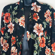 Load image into Gallery viewer, Ember Black Floral Kimono
