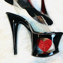 Load image into Gallery viewer, (SOLD) Pleaser Shoes Rhinestone Heart Platform NWT
