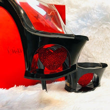 Load image into Gallery viewer, (SOLD) Pleaser Shoes Rhinestone Heart Platform NWT
