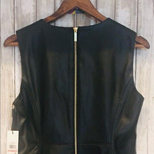 Load image into Gallery viewer, (SOLD) Calvin Klein Sleeveless Faux Leather Sheath Dress
