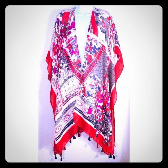 Woven Heart Tribal and Floral Kimono