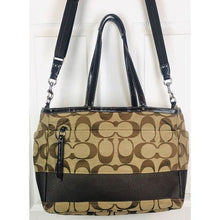 Load image into Gallery viewer, (SOLD) Coach Signature Stripe Multifunction Diaper Bag
