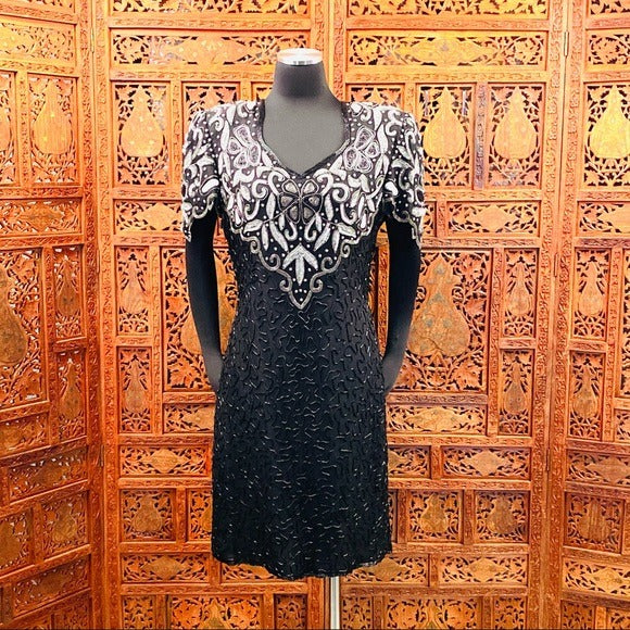 Vintage 80’s Laurence Kazar Beaded Sequin Dress