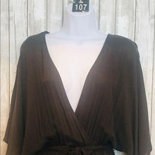Load image into Gallery viewer, Plunging Neckline Romper Khaki Green
