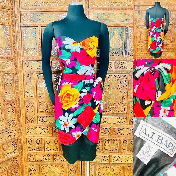 A.J. Bari Vintage 80’s Strapless Dress