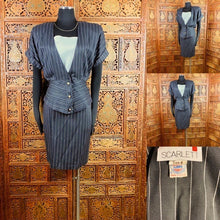 Load image into Gallery viewer, Vintage 80’s Scarlett Pinstripe Skirt Set

