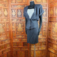 Load image into Gallery viewer, Vintage 80’s Scarlett Pinstripe Skirt Set
