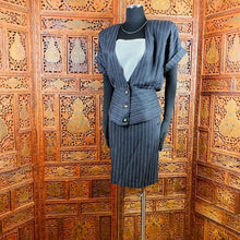 Load image into Gallery viewer, Vintage 80’s Scarlett Pinstripe Skirt Set
