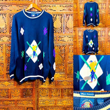 Load image into Gallery viewer, Vintage Salty Dog Men’s Argyle Crewneck Sweater
