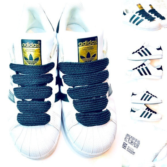 Adidas Superstar Low Top Shoes w/Fat Shoe Laces