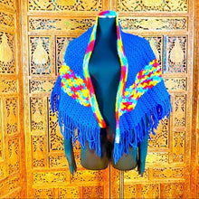 Load image into Gallery viewer, Vintage Handmade crochet knit triangle shawl
