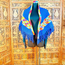 Load image into Gallery viewer, Vintage Handmade crochet knit triangle shawl
