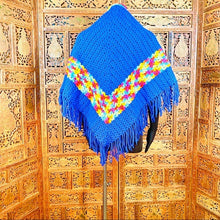 Load image into Gallery viewer, Vintage Handmade crochet knit triangle shawl
