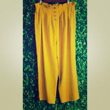 Load image into Gallery viewer, RIS Women’s Wide Leg Linen  Yellow Pants
