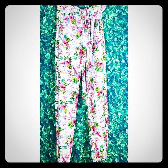 Relaxed Floral Palazzo Wide Leg Pants