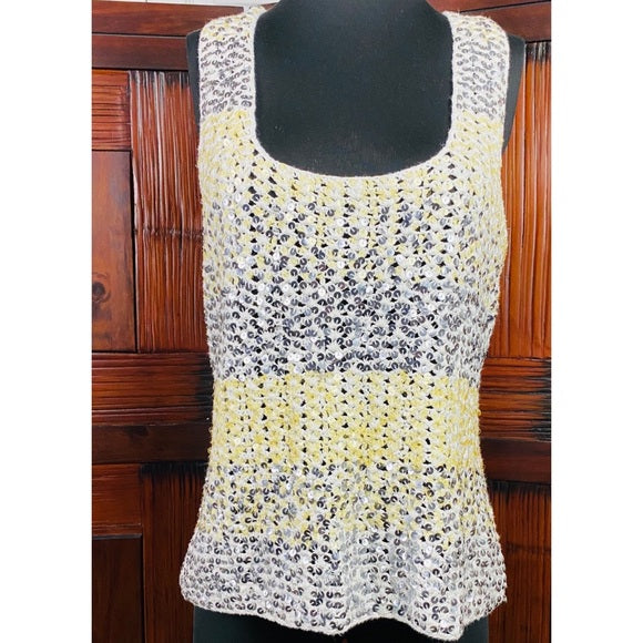 Morrissey Crochet knit Sequin Racerback Tanktop