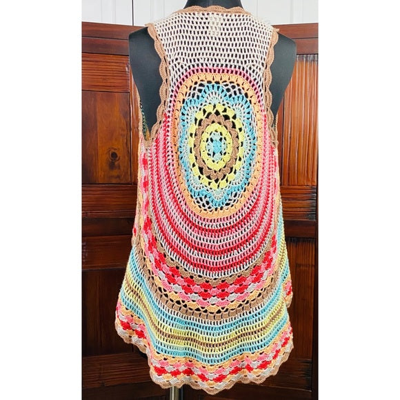 American Rag Cie Coachella Crochet Hand Knit Vest