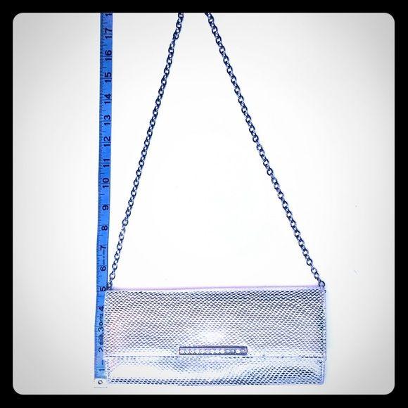 ALDO Montelibretti Platinum Rhinestone Clutch