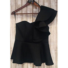 Load image into Gallery viewer, One shoulder Ruffled Peplum Top
