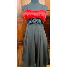 Load image into Gallery viewer, Snap 🔥Fire Red &amp; Black Satin &amp; Tulle Party Dress
