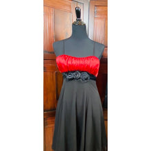 Load image into Gallery viewer, Snap 🔥Fire Red &amp; Black Satin &amp; Tulle Party Dress
