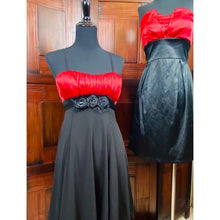 Load image into Gallery viewer, Snap 🔥Fire Red &amp; Black Satin &amp; Tulle Party Dress
