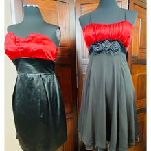 Load image into Gallery viewer, Snap 🔥Fire Red &amp; Black Satin &amp; Tulle Party Dress
