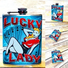 Load image into Gallery viewer, Totally Rad Lucky Lady Flask NWT
