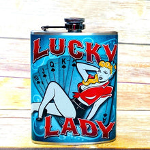 Load image into Gallery viewer, Totally Rad Lucky Lady Flask NWT
