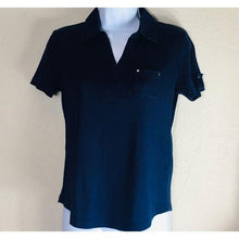 Load image into Gallery viewer, Karen Scott Women’s Studded Polo Casual Blouse
