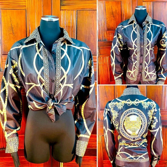 Versace Barocco Medusa Inspired Women’s Blouse