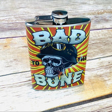 Load image into Gallery viewer, Totally Rad Bad To The Bone Flask NWT
