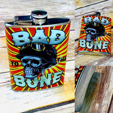 Load image into Gallery viewer, Totally Rad Bad To The Bone Flask NWT
