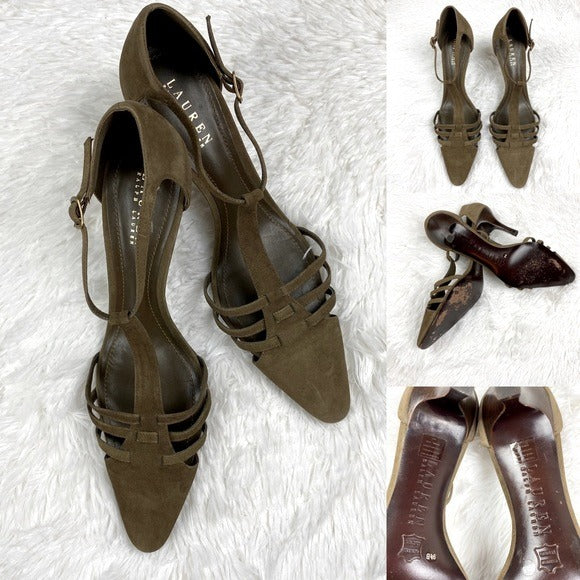 Ralph Lauren Women’s Pointed-Toe Kitten Heel Pumps