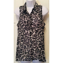 Load image into Gallery viewer, B-Wear Sheer Animal Print Button Down Blouse
