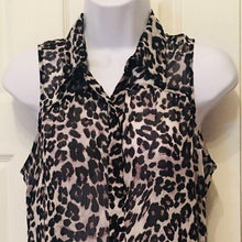 Load image into Gallery viewer, B-Wear Sheer Animal Print Button Down Blouse
