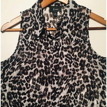 Load image into Gallery viewer, B-Wear Sheer Animal Print Button Down Blouse
