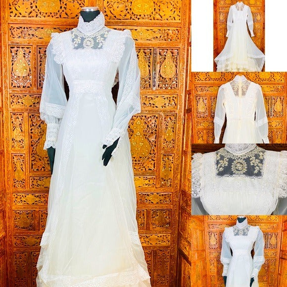 (03) Vintage Edwardian Wedding Gown Bridal Gown